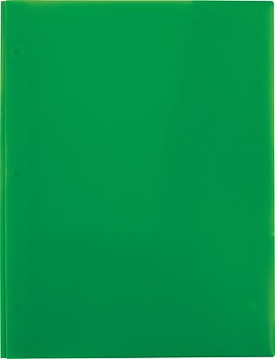 4 Pocket Portfolio Folder with Fasteners Green