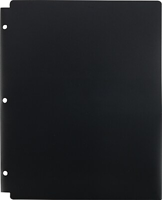 2 Pocket Folder Snap In 3 Hole Punched Black
