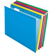 Staples® Colored Reinforced Hanging File Folders, 5-Tab, Letter, Assorted Colors