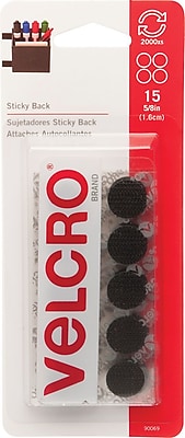 Velcro Sticky Back Sticky Tape Black 15 Pack