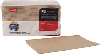 Staples Tork Xpressnap Napkin 1 ply Natural 200 pack