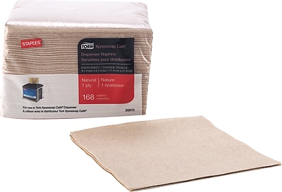 Staples Tork Xpressnap Cafe Napkin 1 ply Natural 168 pack