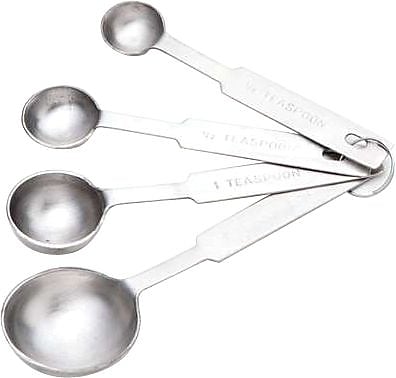 Staniless steel deluxe measuring spoon set 4 pc