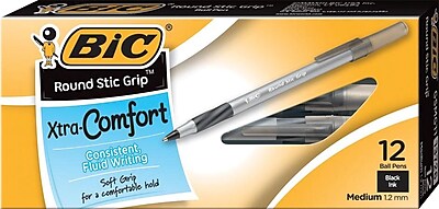 bic stic pens round grip xtra point comfort dozen ballpoint medium staples reviewsnapshot write num ultra average rating