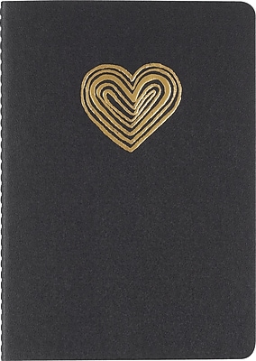Paperchase Black Heart Mini Journal Ruled 5.75 x4