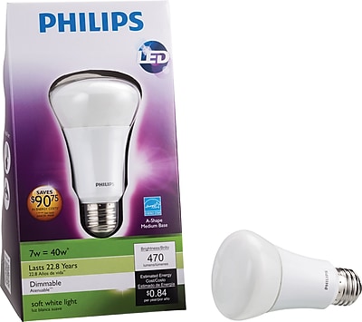 Philips 7 Watt A19 LED Light Bulb Soft White Dimmable
