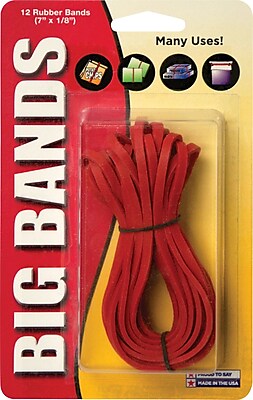 Alliance Big Bands 117B 7 X 1 8 Red 12 Pack Rubber Bands