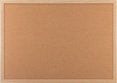 U Brands Cork Bulletin Board 47 x 35 Oak Wood Frame