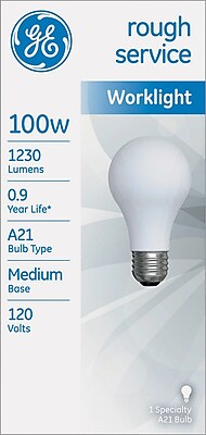 Rough Service Incandescent Worklight Bulb A21 100 W 1230 Lm