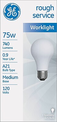 Rough Service Incandescent Worklight Bulb A21 75 W 1230 Lm