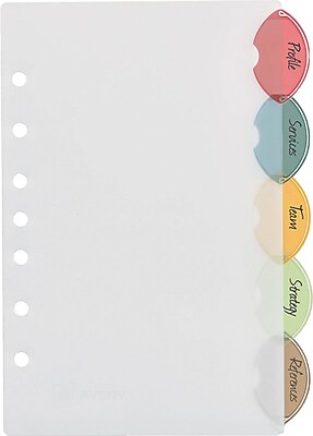 Style Edge Insertable Reference Dividers Multicolor 5 Tab 8 1 2 x 5 1 2