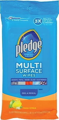 Pledge Multi Surface Clean Dust Wipes Fresh Citrus 25 Wipes Pack