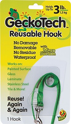 GeckoTech Reusable Hooks Plastic 3 lb Capacity Clear 1 Hook