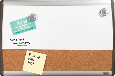 Staples 11 x 17 Cork and Dry Erase Magnetic Combination Board with Black Silver Frame 28211 US