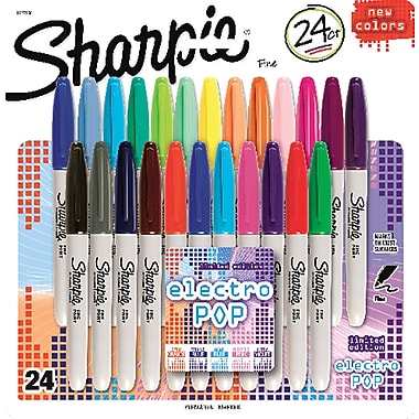 Sharpie&reg; Permanent Markers, Fine Point, Assorted Colors, 24/pk (31993PP)