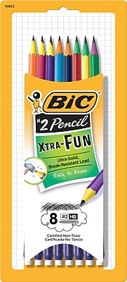 BIC Xtra Fun Pencil 2 HB Two Toned Color Barrels 8 Pack