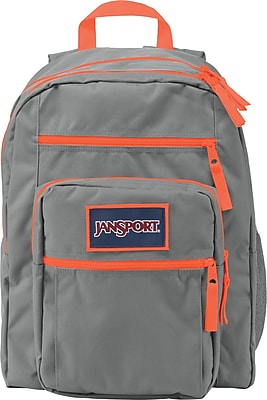 Jansport Big Student Backpack, Grey, Orange