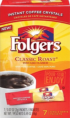 Folgers Classic Roast Instant Single Serve 7 Packets