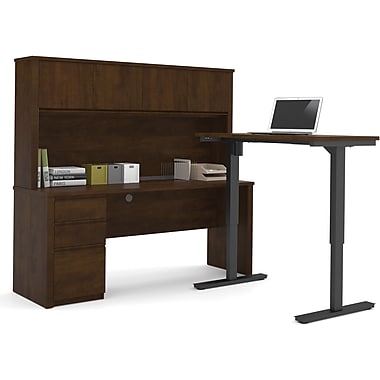 Bestar Prestige L Desk with Hutch including Electric