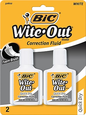 BIC Wite Out Brand Quick Dry Correction Fluid White 2 Pack WOFQDP24 A WHI