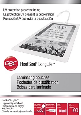 gbc thermal laminating pouches longlife heatseal mil luggage pack tag staples reviewsnapshot write num average rating