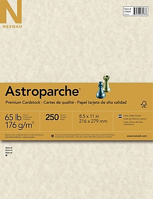 ASTROPARCHE Cardstock 8 1 2 x 11 65 lb. Natural Parchment 250 sheets