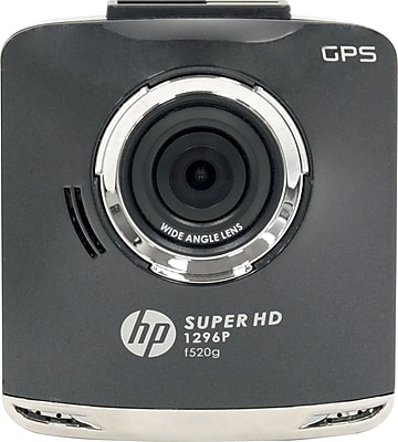HP F520G Car Dash Cam Video recorder Super HD 1296 with GPS Ultra Wide Angle 156 4 quadrant display