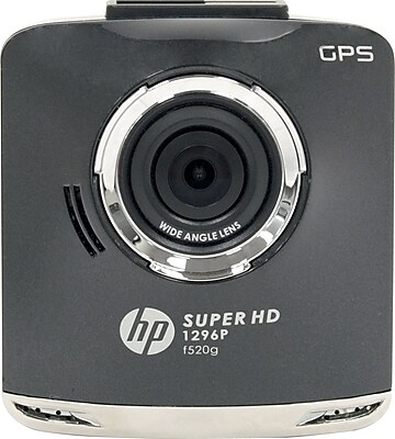 HP F520G Car Dash Cam Video recorder Super HD 1296 with GPS Ultra Wide Angle 156 4 quadrant display