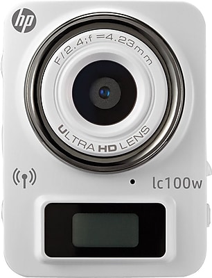 HP LC100W White Mini Wifi Sports Cam with 4K resolution time lapse recording