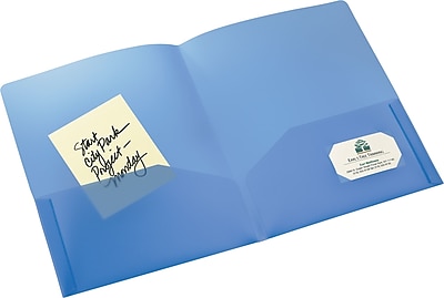 Avery R Translucent Two Pocket Folder 47811 Blue