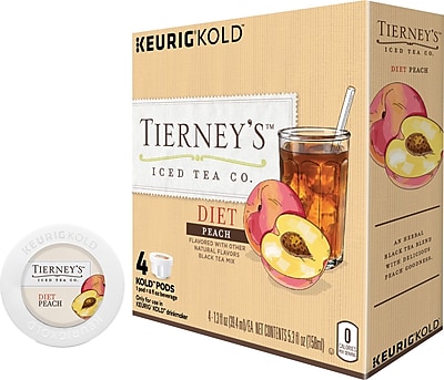 Keurig KOLD Tierney s Iced Tea Co. Diet Peach 8 oz 4 pack