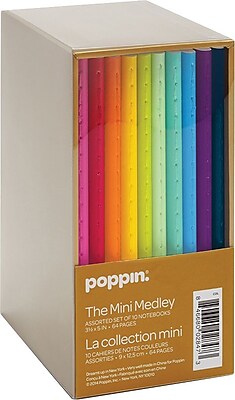 Poppin Mini Medley Soft Cover Notebooks Assorted Set of 10 101024