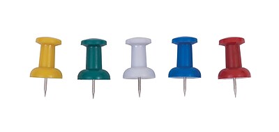 Staples Plastic Push Pins Asst. Giant 12 PK