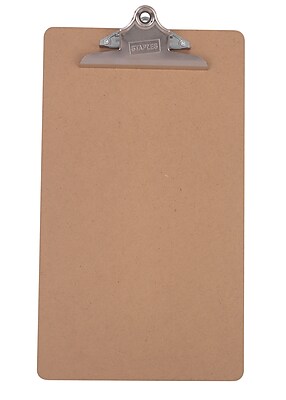 Staples Recycled Hardboard Clipboard Legal Brown 9 x 15 1 2