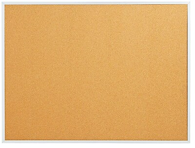 Staples Standard Cork Bulletin Board Aluminum Finish Frame 8 W x 4 H