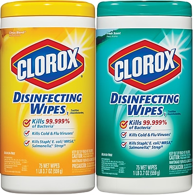 Clorox Disinfecting Wipes Value Pack 75 Count Canister 2 Canister Pack