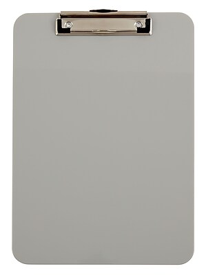 Staples Plastic Clipboard Letter Silver 12.5 x 9