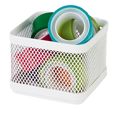 Staples Small Storage Box Hanging White Mesh