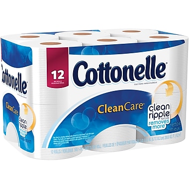Kleenex® Cottonelle® Gentle Clean Care Bath Tissue, 1-Ply, 12 Rolls/Pack