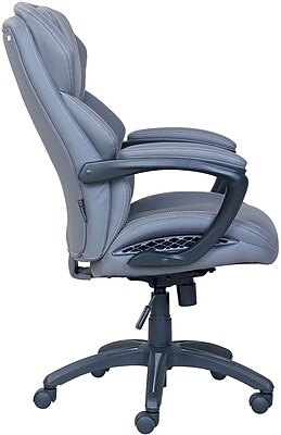 Dormeo Espo Octaspring Faux Leather Managers Office Chair, Fixed Arms, Gray (47055) | StaplesÂ®