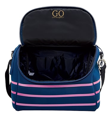 Cynthia Rowley Navy Blue with Pink Stripes Lunch Bag 29922 US