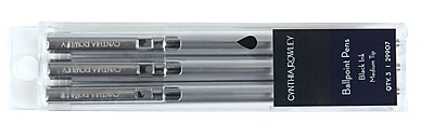 Cynthia Rowley Ballpoint Retractable Pens Silver 3 Pack 29907