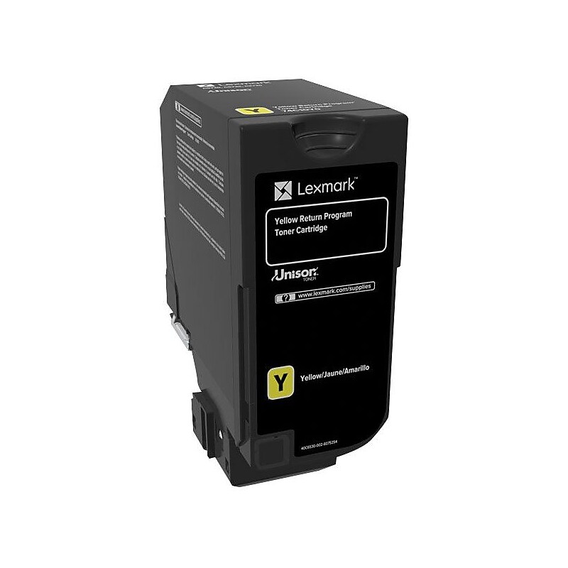 Lexmark 74 Yellow Standard Yield, Return Program Toner Cartridge (74C10Y0)