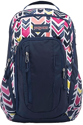 Jansport Beacon Backpack, Navy Water Colored Chevron (A2T3B0JB)
