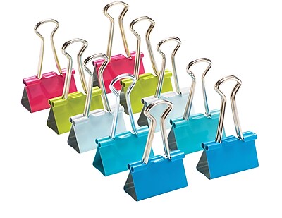 Poppin Medium Medium Binder Clips Assorted Set of 10 102776