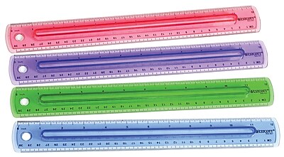 Westcott Finger Grip 12 Ruler Assorted Colors