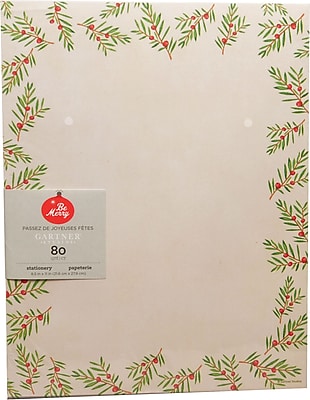 Gartner Studios Christmas Pine Stationery 8.5 x 11 80 Pack 18678