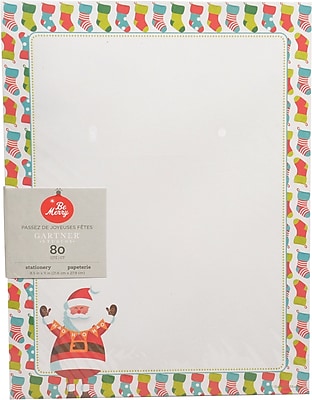 Gartner Studios Whimsy Santa Stationery 8.5 x 11 80 Pack 18686