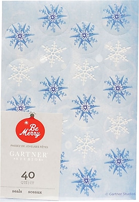 Gartner Studios Glitter Snowflake Seals 4.25 x 6.25 40 Pack 18707