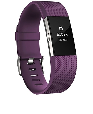 Fitbit Charge 2 Activity Tracker, Plum Silver, Small